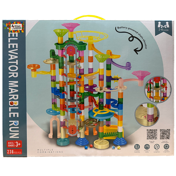 Elevator Marble Run Toy Set 236 Pcs Texas Toy Distribution 