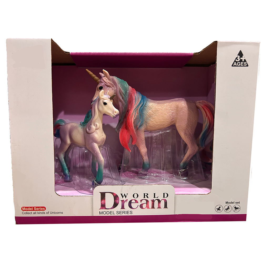 Unicorn Painted Resin Figurines in Open Window Box, 4 Styles