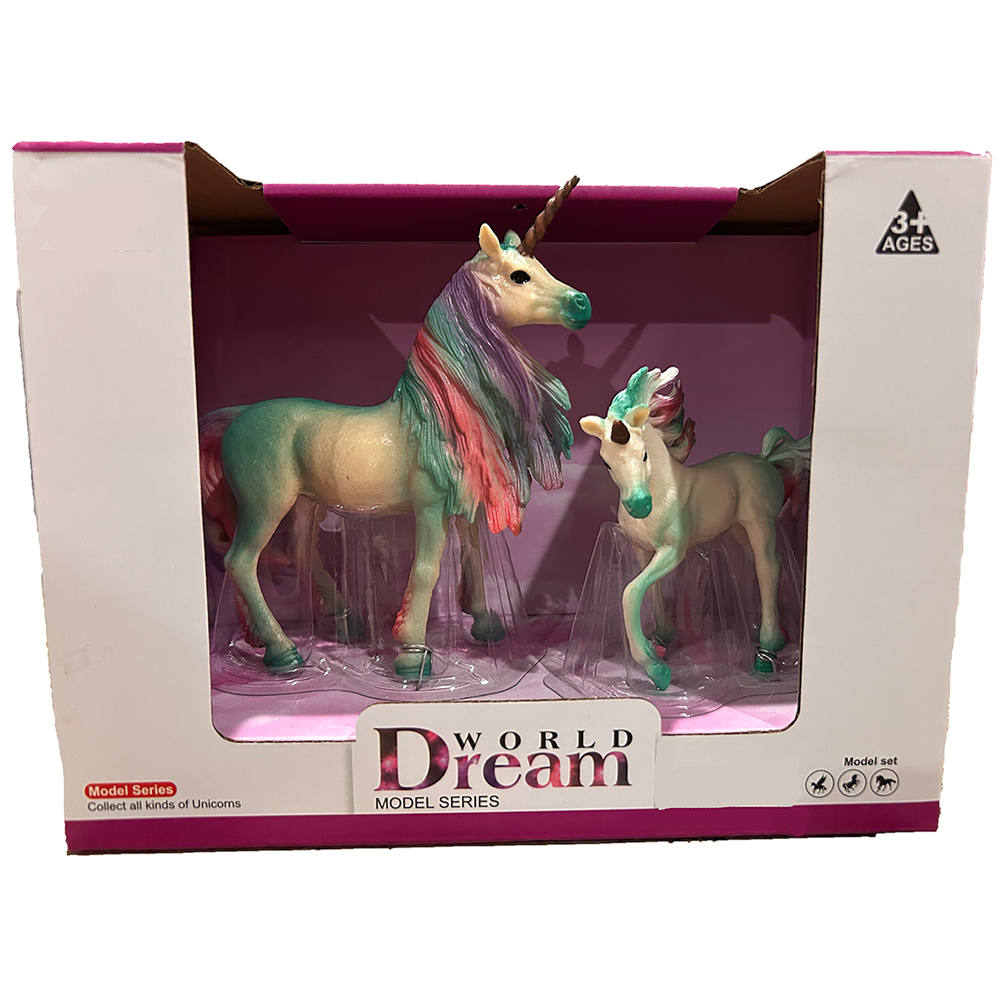 Unicorn Painted Resin Figurines in Open Window Box, 4 Styles