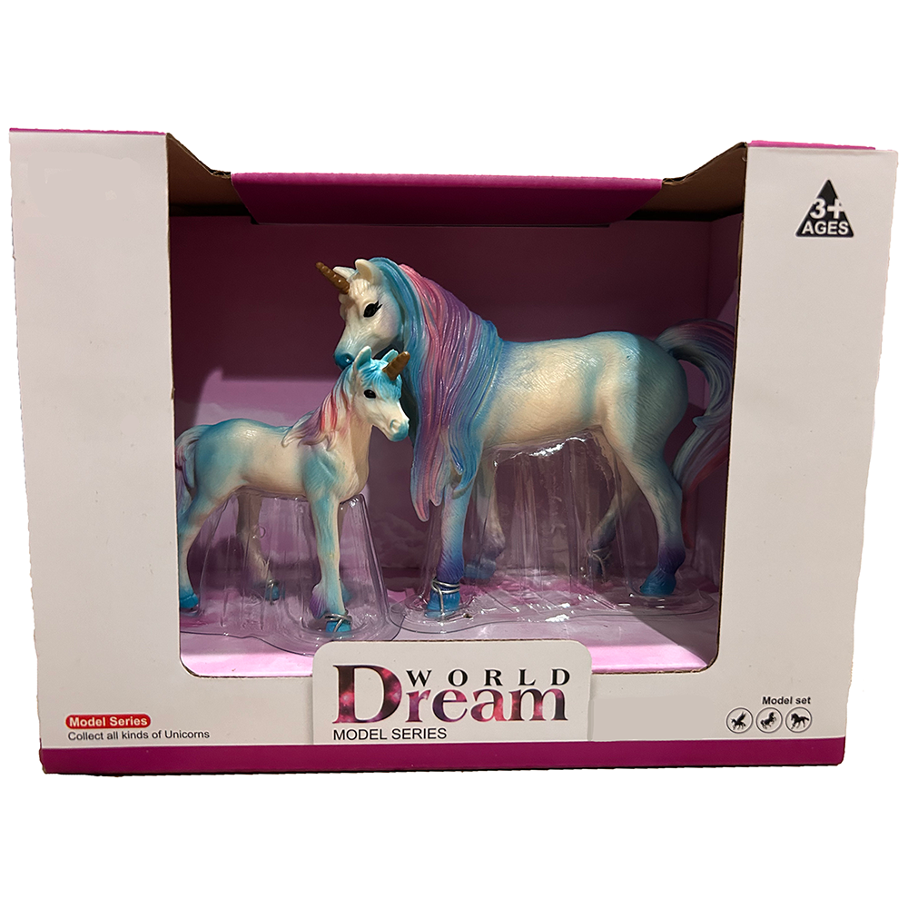 Unicorn Painted Resin Figurines in Open Window Box, 4 Styles