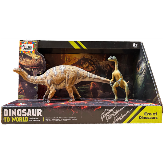 Dinosaur Figurines Apatosaurus and Oviraporid, Window Box