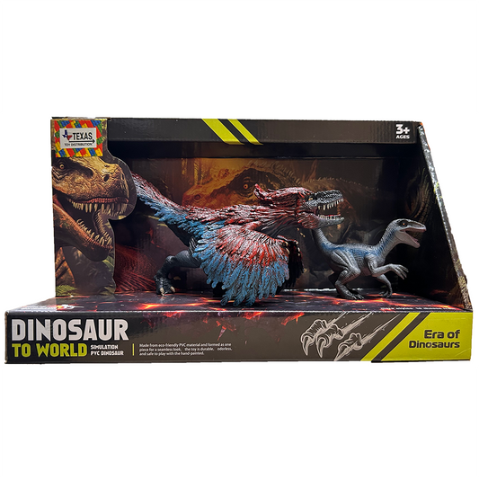 Dinosaur Window Box Raptor Figurines in Open Window Box
