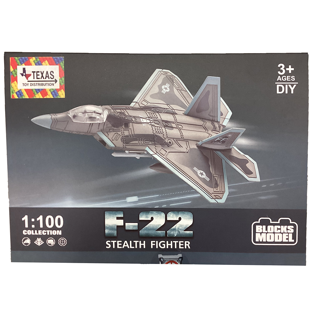 F22 Stealth Fighter Pull-Back Brick Kit (1:100 Scale)