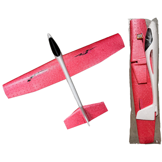 Hand-Toss Foam Airplane Flying Glider in Peggable Bag, Red and White