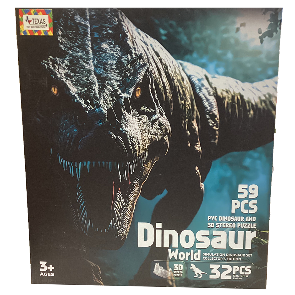 Dinosaur World Collector's Figurine Set with 3D Puzzle World
