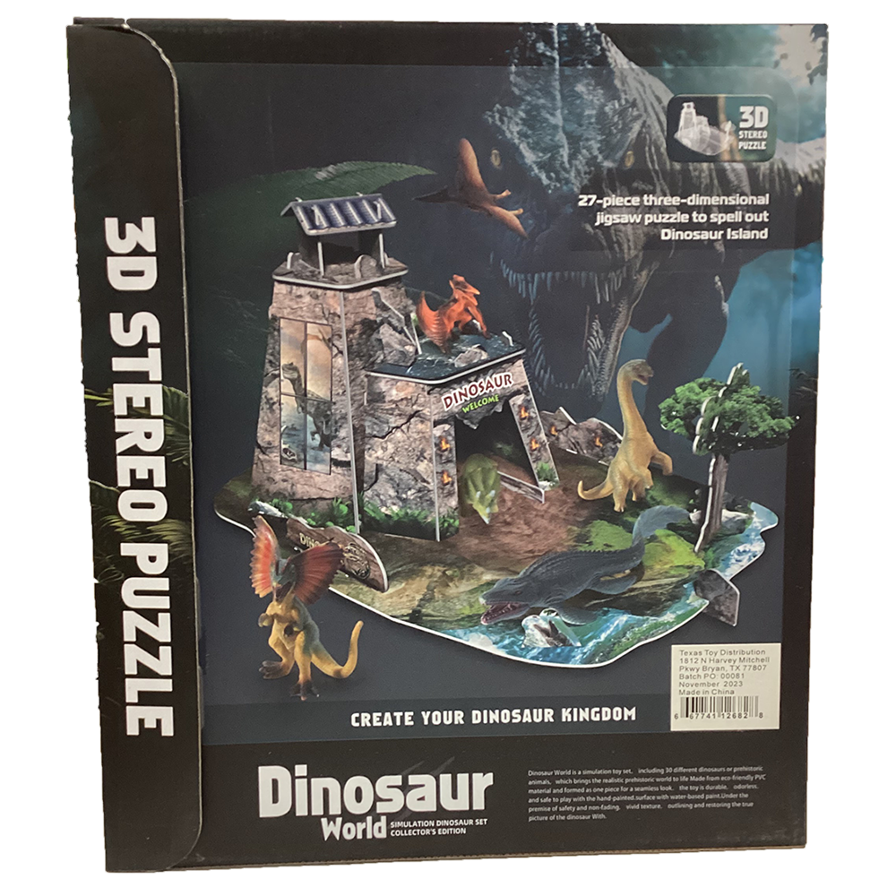 Dinosaur World Collector's Figurine Set with 3D Puzzle World