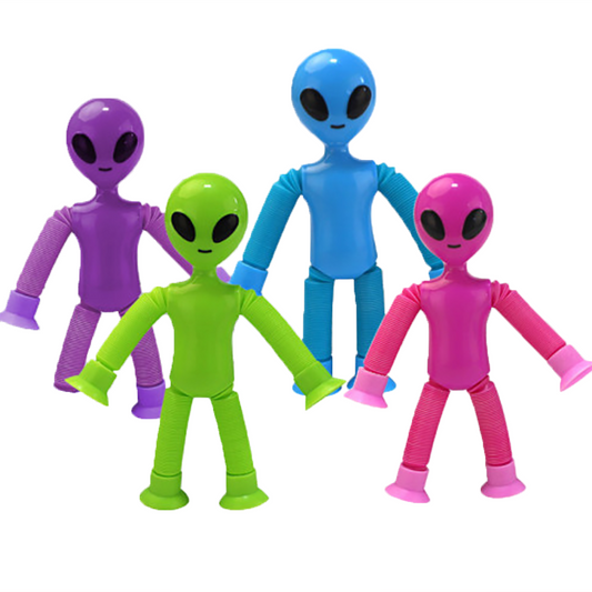 Alien Stretch Figurines, x4 Color Assortment