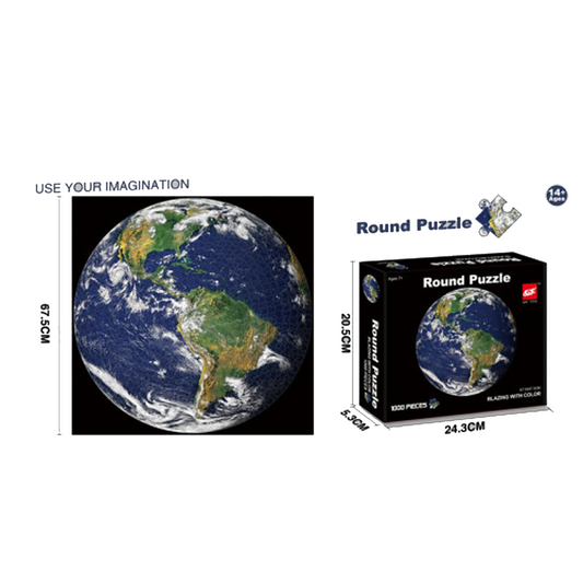 Planet Earth Circular Cardboard Jigsaw Puzzle 1000 Pieces