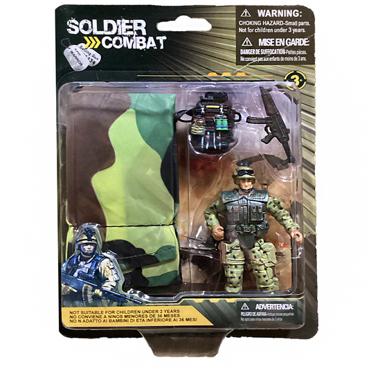 Parachuting Soldier with Weapon, in Peggable Retail Package