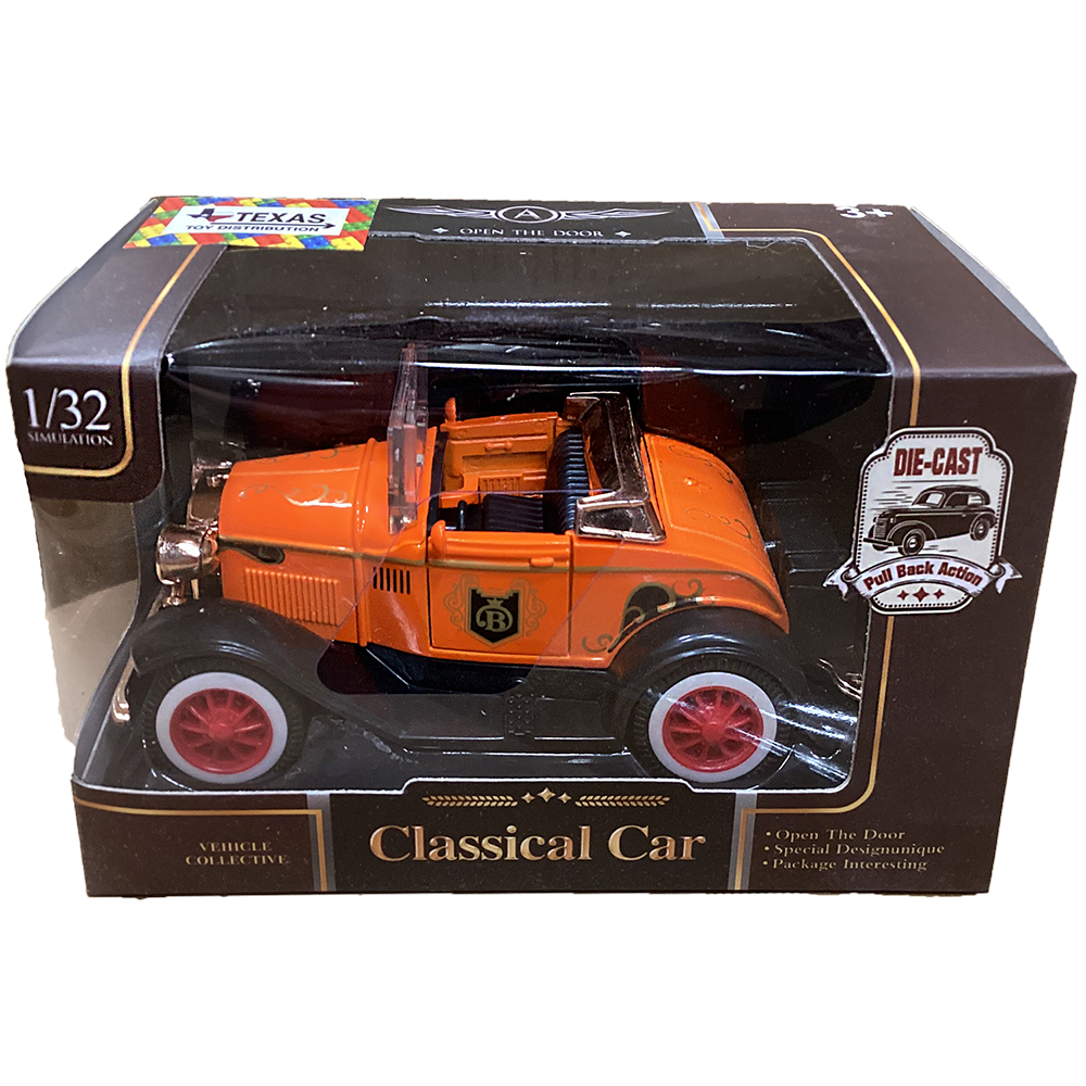 Classic Pull-Back Vehicles Die-Cast Vintage Cars, Assort x6