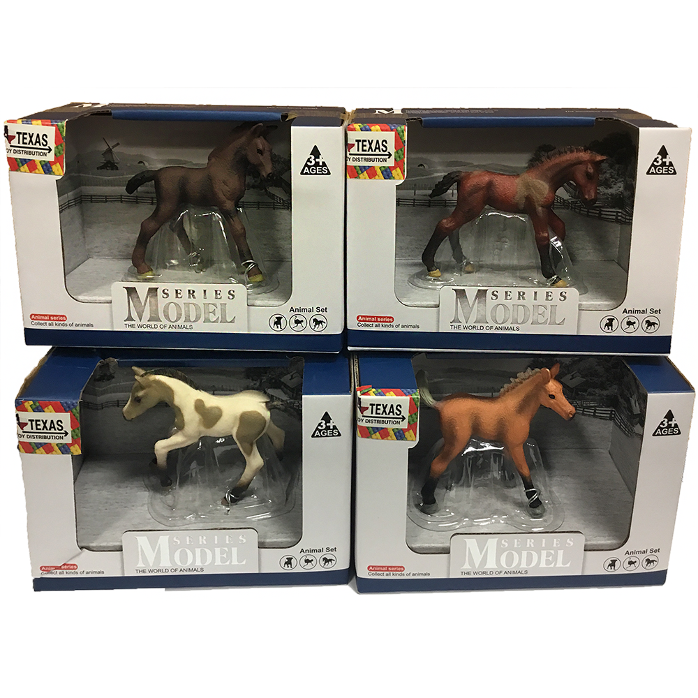 Horse Painted Resin Figurines in Open Window Box, 4 Styles