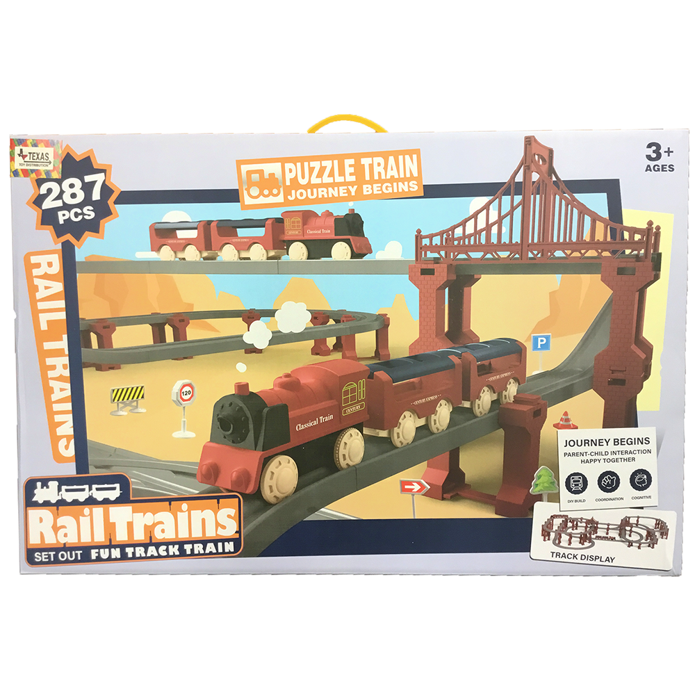 Toys Train With Rails Rail Trains Fun Track Set with Bridge Accessories (287 pcs) – Texas Toy ...