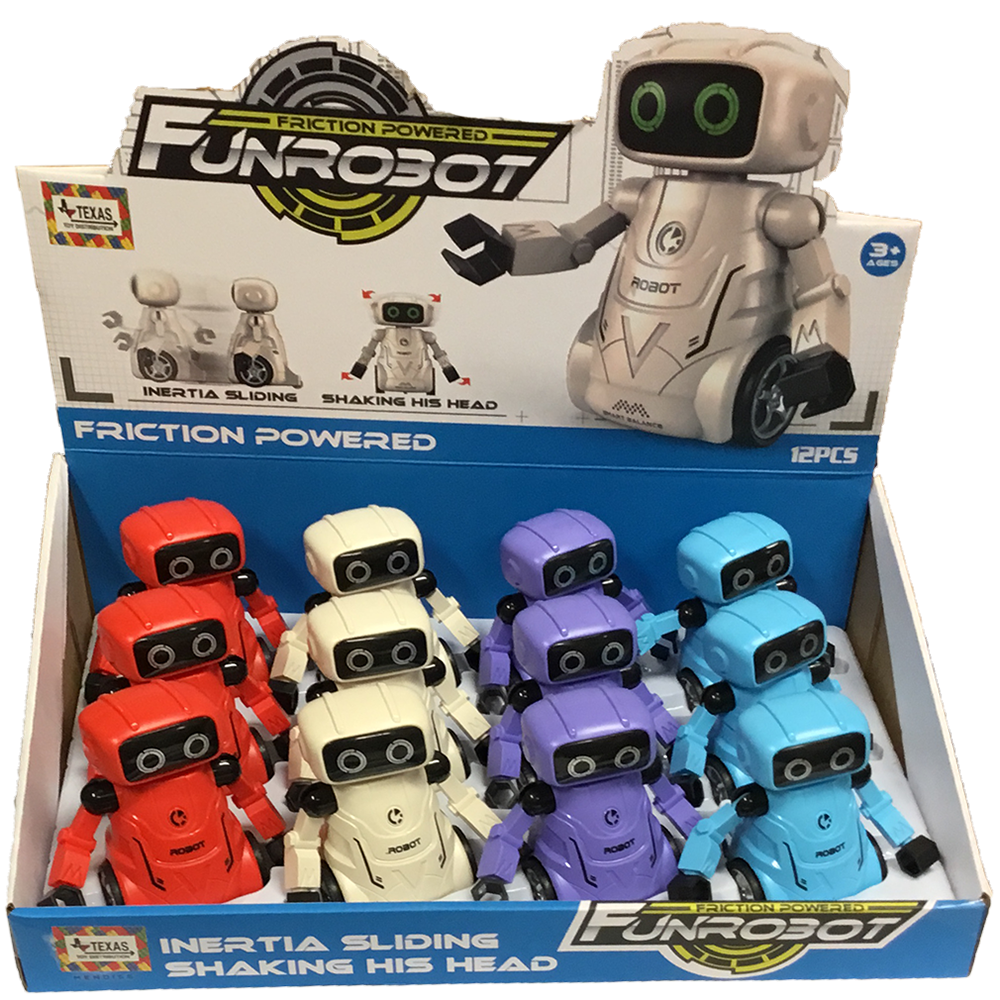 Friction Power Moving Robot Toys Display of 12