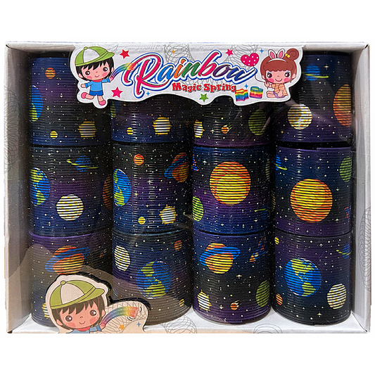 Space Galaxy Magic Spring Classic Slinky Toy, Display of 12