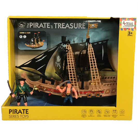 Pirate Ship Play Set with Two Figurines, Light and Sound