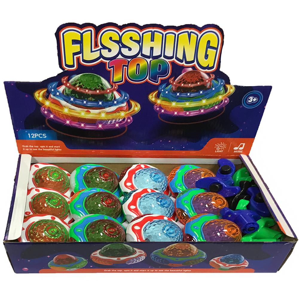 Light-Up Spinning Tops Gyroscopic Toy Display of 12