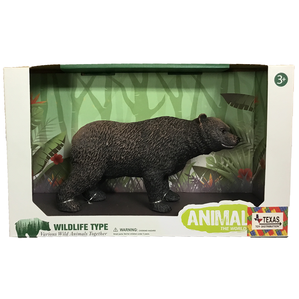 Brown Bear 8" Vinyl Animal Figurine in Window Box