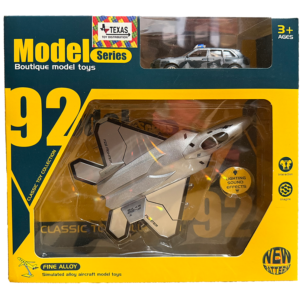 F-22 Fighter Jet Pull-back Vehicle with Police Car