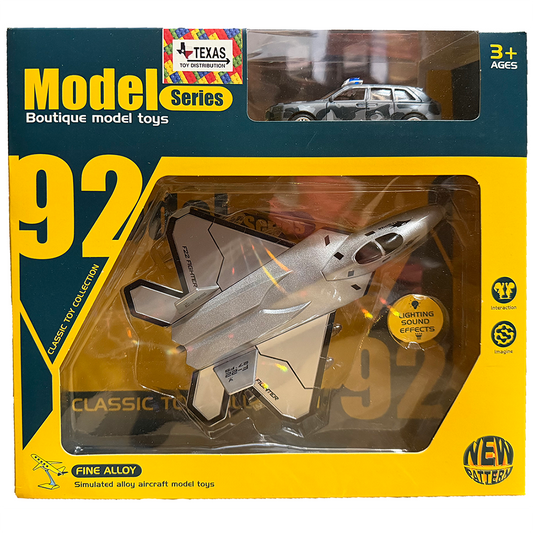 F-22 Fighter Jet Pull-back Vehicle with Police Car