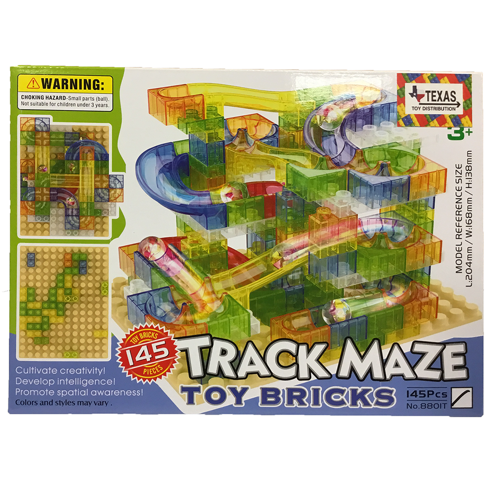 Fun Run Building Translucent Brick Track Maze Marble Run Building Set 145 pcs – Texas ...