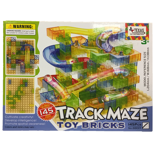 Translucent Brick Track Maze Marble Run Building Set 145 pcs