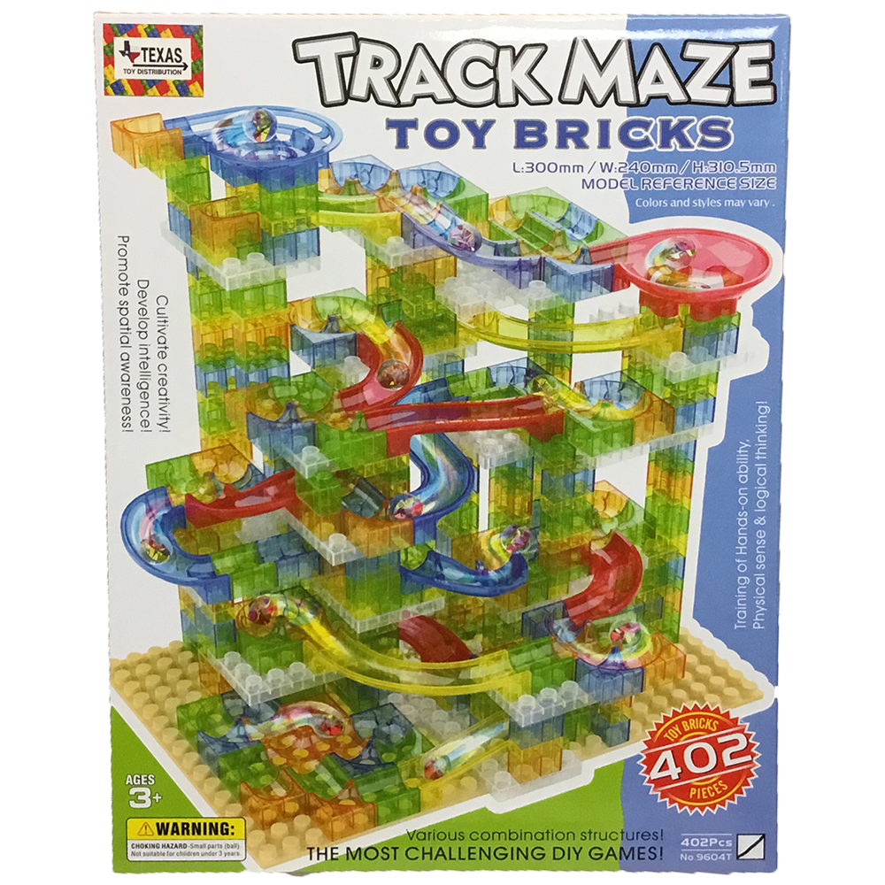 Fun Run Building Translucent Brick Track Maze Marble Run Building Set 402 pcs – Texas ...