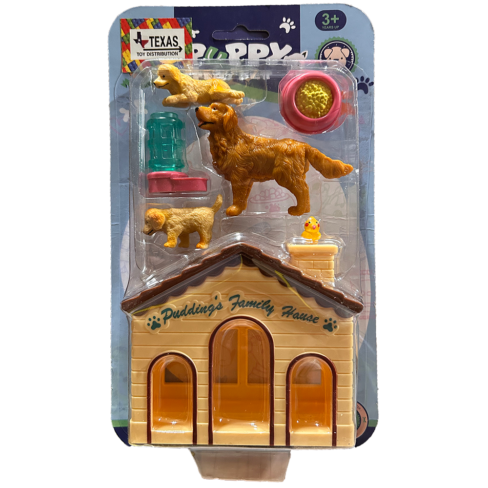 Pet House Dog Figurine Play Set on Peggable Board