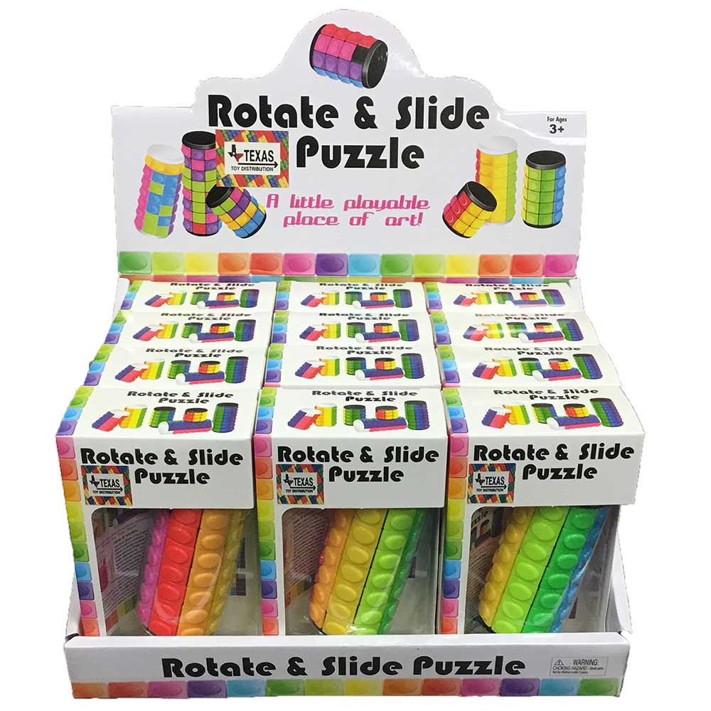 Rotating & Sliding Cylinder Rainbow Puzzles in Display Box