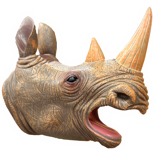 Rhino Head Safari Animal Rubber Hand Puppet