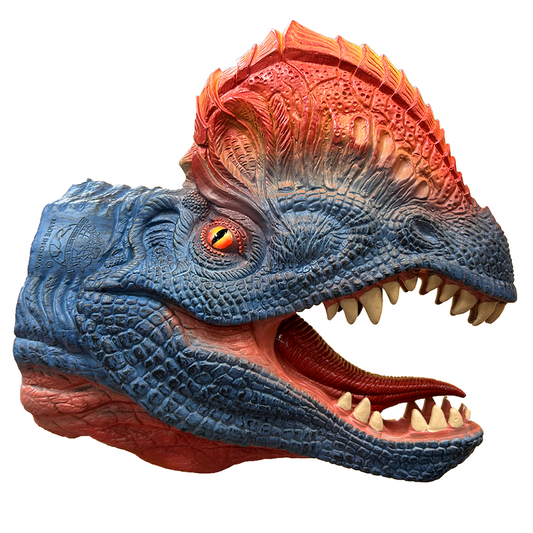 Double Crested Dinosaur Head Rubber Hand Puppet