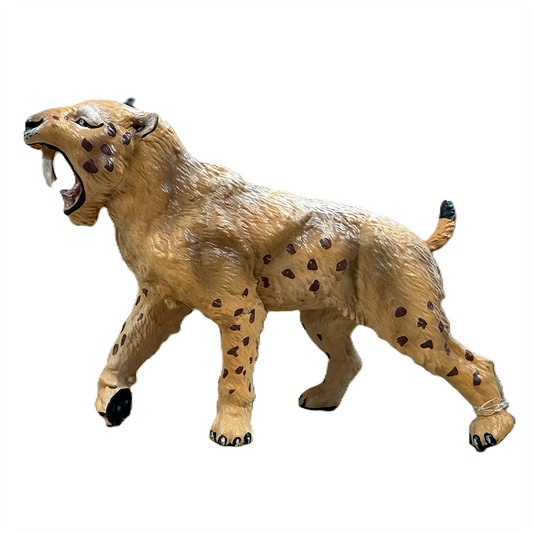 Saber-Toothed Tiger Painted Resin Figurine Ice Age Apex Predator