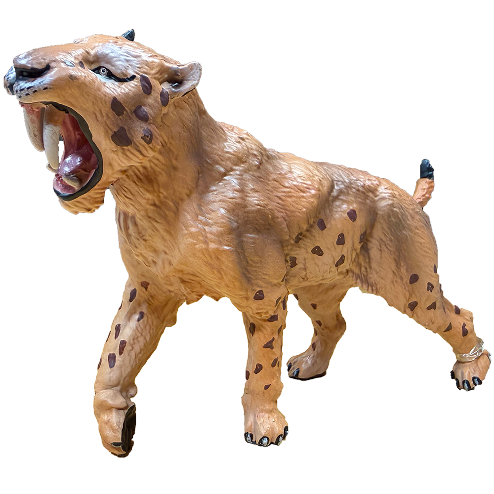 Saber-Toothed Tiger Painted Resin Figurine Ice Age Apex Predator