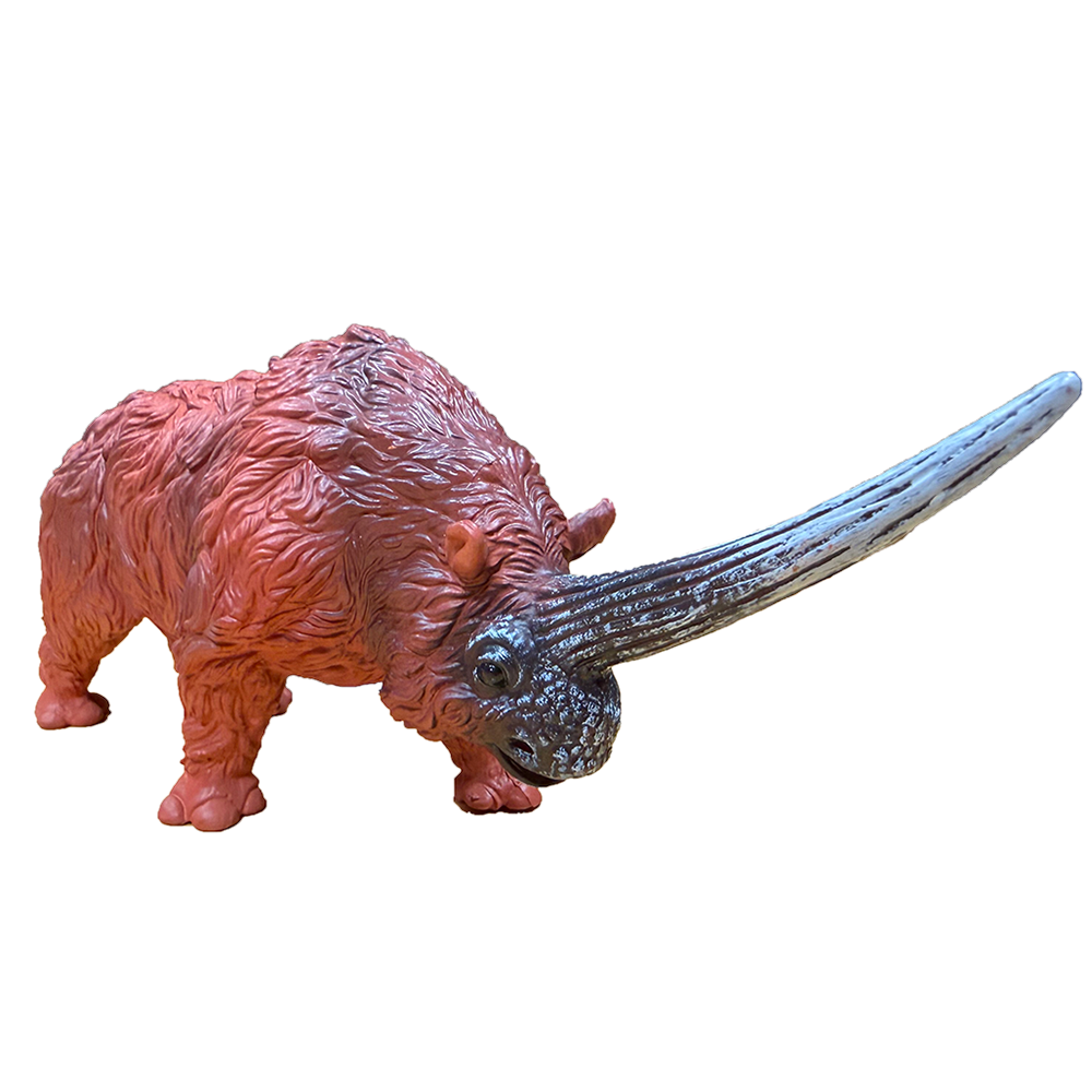 Woolly Rhinoceros Painted Resin Figurine Ice Age Giant