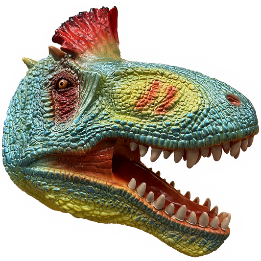 Crested Dinosaur Head Rubber Hand Puppet