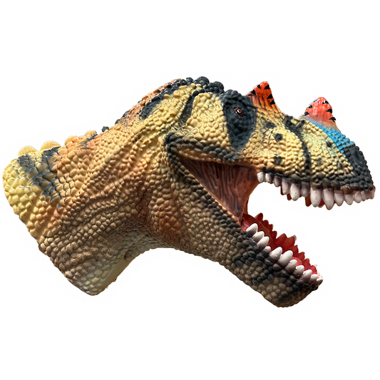 Carnotaurus Head Dinosaur Rubber Hand Puppet with Sound