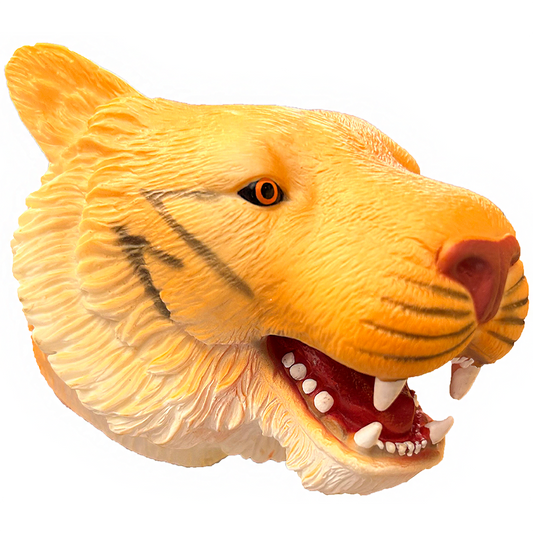Tiger Head 8" Jungle Animal Rubber Hand Puppet