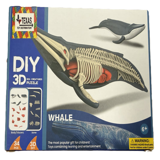 3D DIY Whale Body & Bone Puzzle-STEM