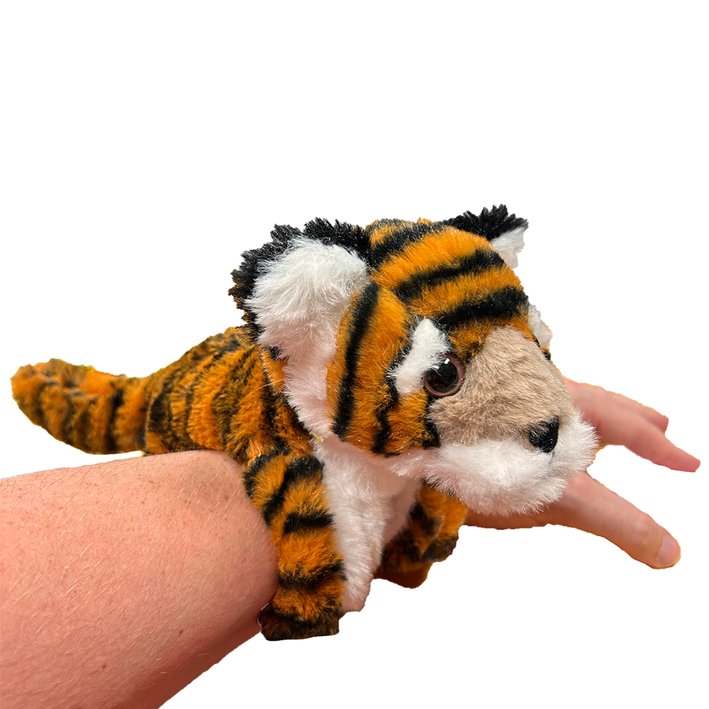 Tiger Plush Stuffed Animal with Two Slap Bracelets