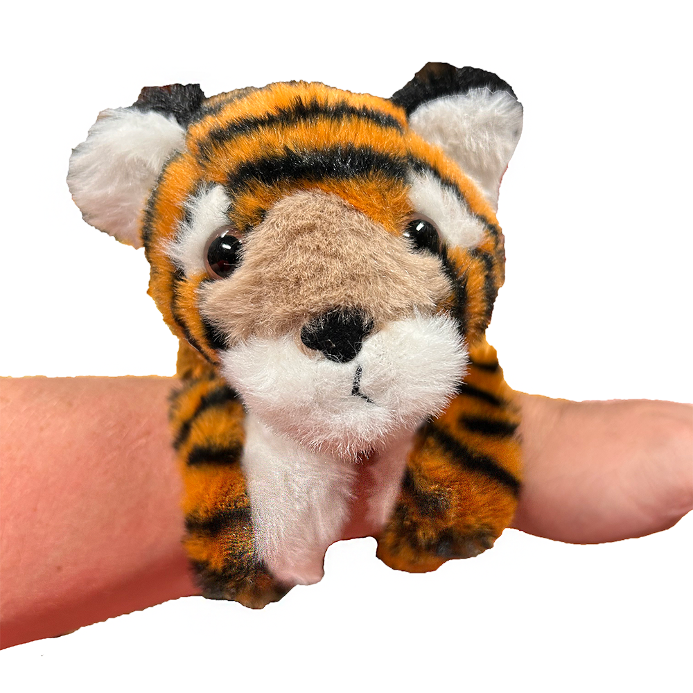 Tiger Plush Stuffed Animal with Two Slap Bracelets