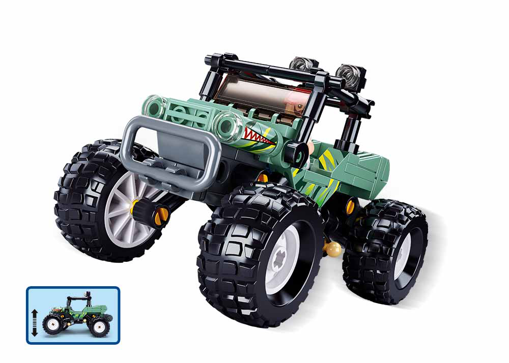 OffRoad Green Monster Truck Building Brick Kit (155 pcs) Texas Toy