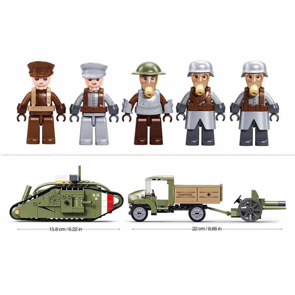 Mark V WWI Army Assault Tank Building Brick Kit (518 pcs)