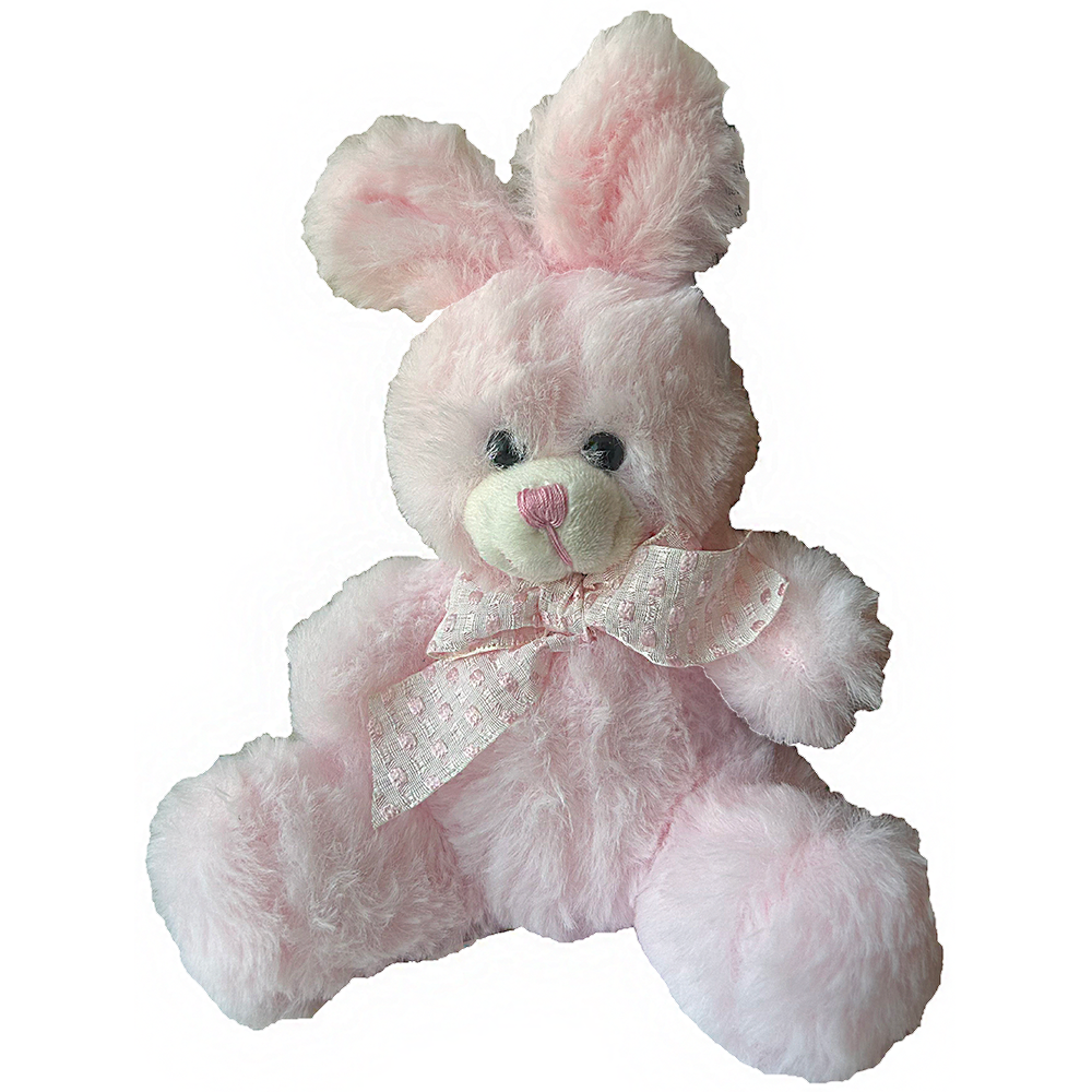 Colorful Rabbit Plush Toys 7.5" Tall Bunny, Purple and Pink
