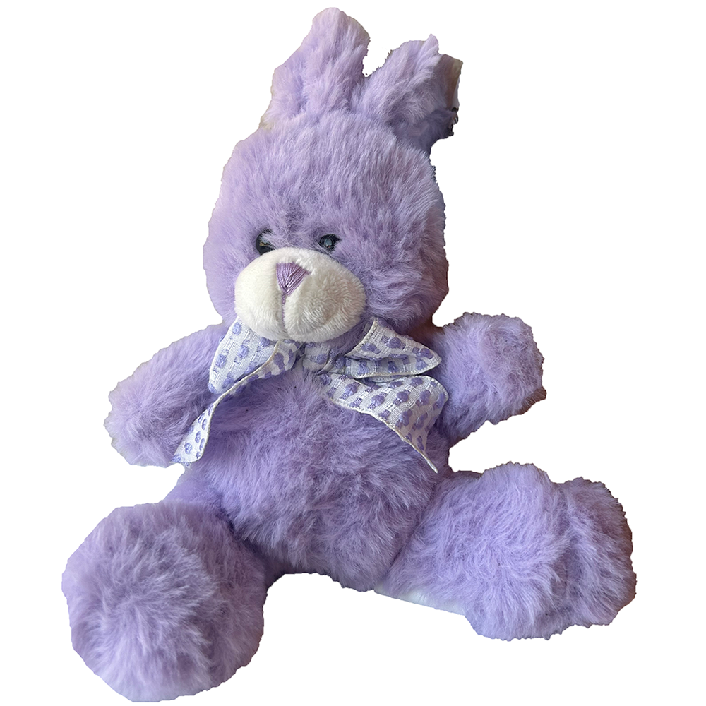 Colorful Rabbit Plush Toys 7.5" Tall Bunny, Purple and Pink