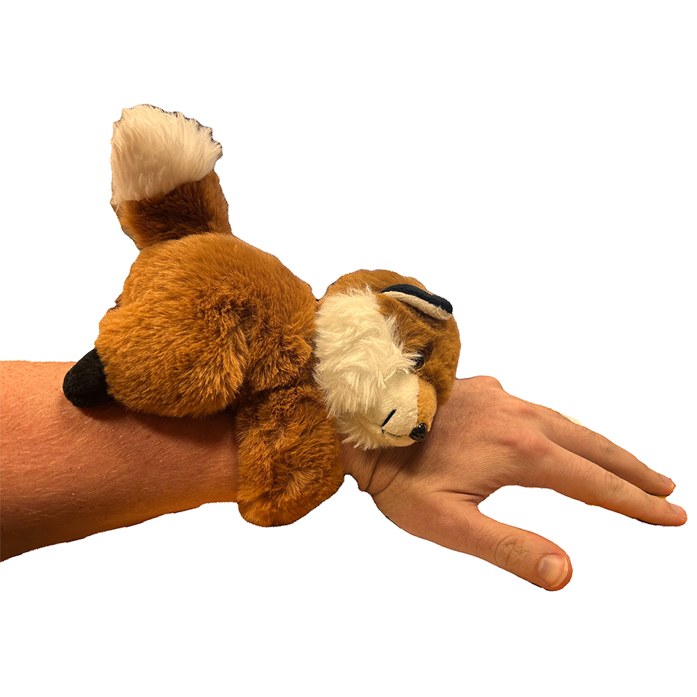 Brown Fox Soft Stuffed Animal Plush with Slap Bracelet