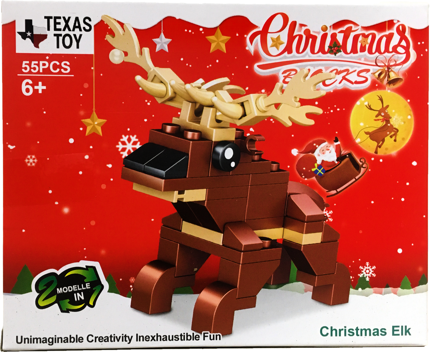 Christmas Reindeer Building Brick Kit (55 pcs)