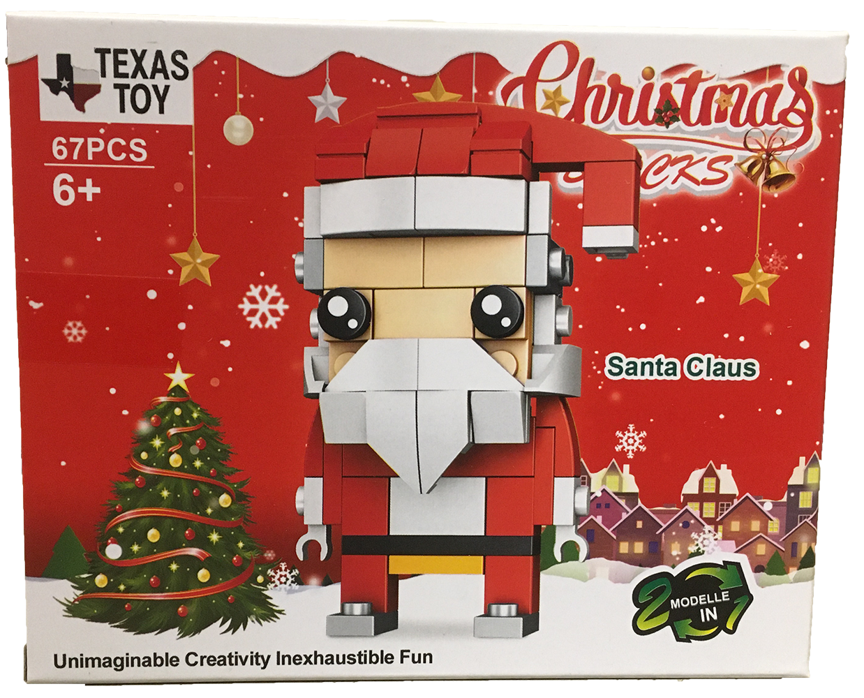 Santa Brick Christmas Santa Claus Building Brick Kit (67 pcs) – Texas Toy Distribution