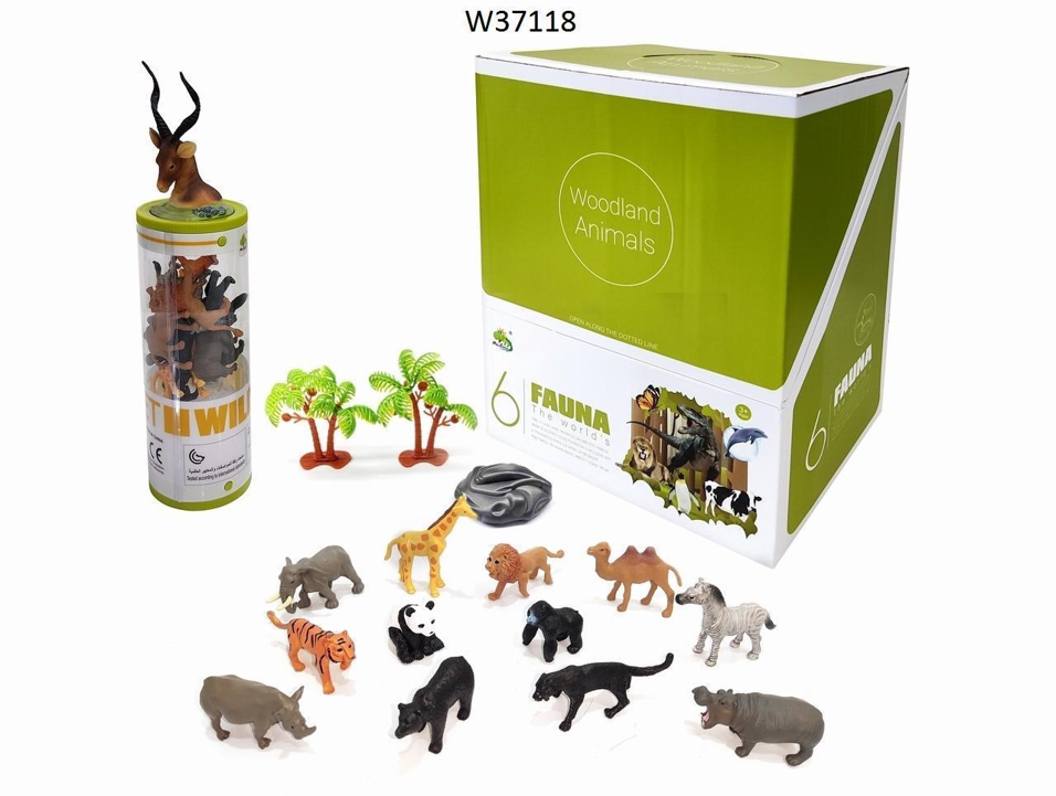 Wild Animal 3" Figurines Tube with Antelope Head Topper