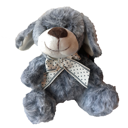 Blue Puppy Dog Stuffed Animal with Bow 7" Tall Plush Toy