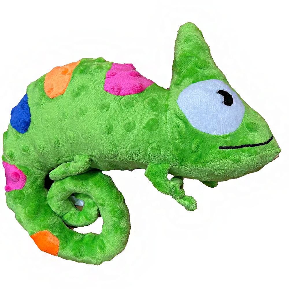 Chameleon Colorful Dog Plush Pet Toy with Squeaker