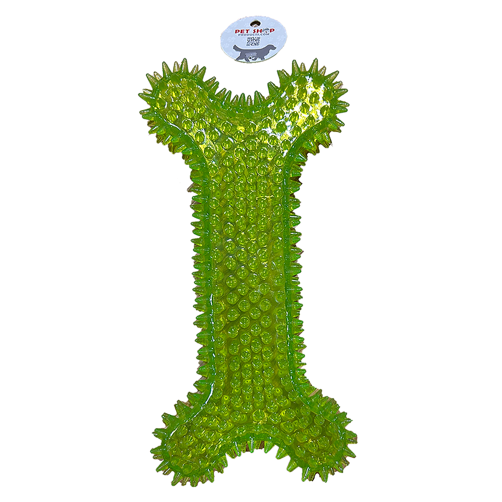 Dog Bone 11" Large Spiky Chew Toy, TPR Non-Toxic Material